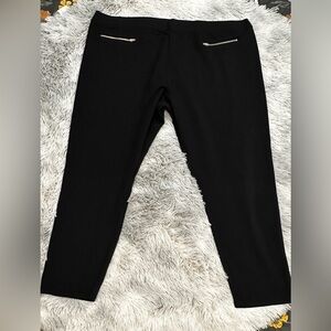 Black Pants with Silver Zipper Accents